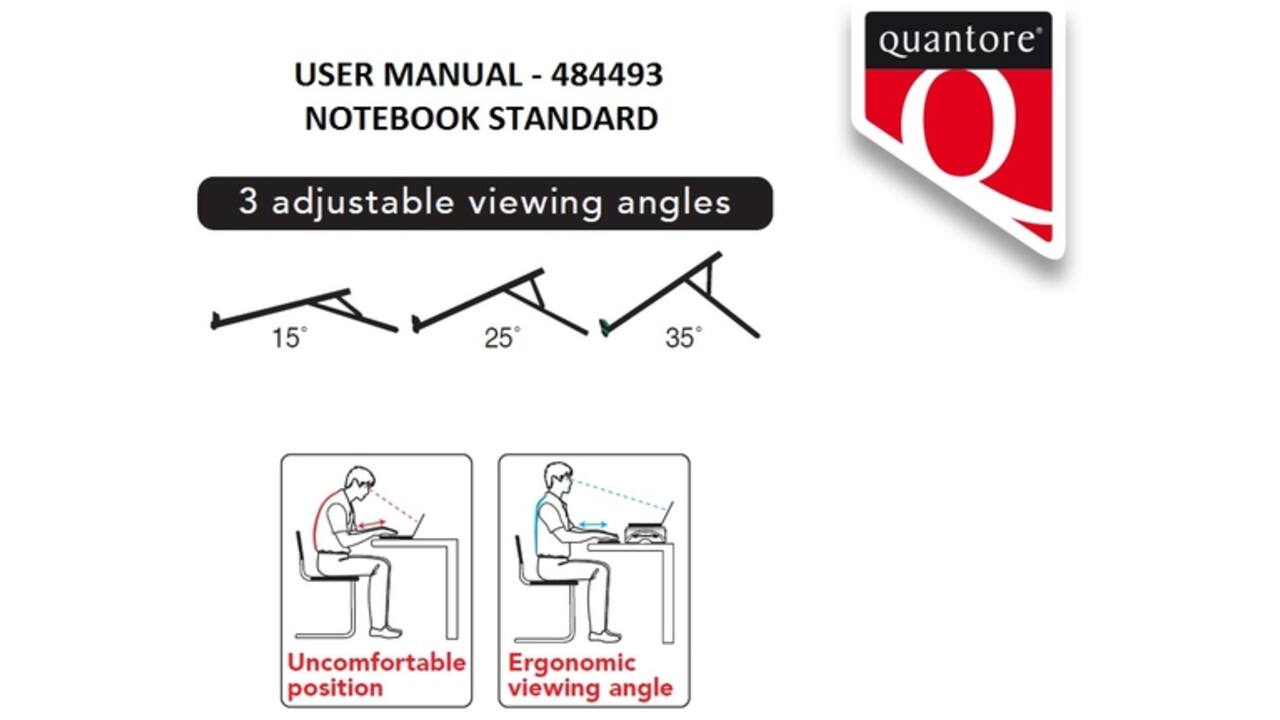 Laptopstandaard Quantore verstelbaar antraciet